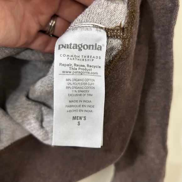 Patagonia Mens Sz Small Brown Geodesic Flying Fish Lightweight Hooded Sweatshirt - Picture 4 of 5
